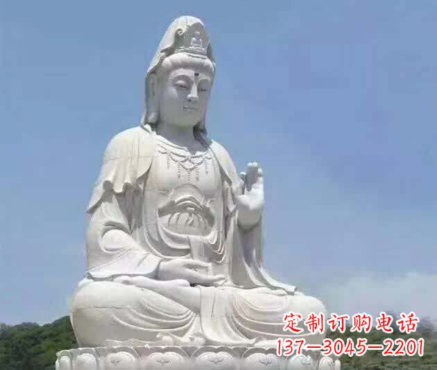 山西汉白玉观音雕塑