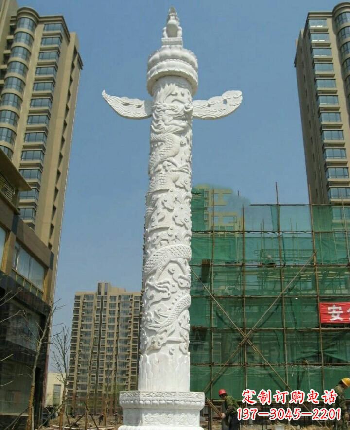 山西汉白玉华表石雕