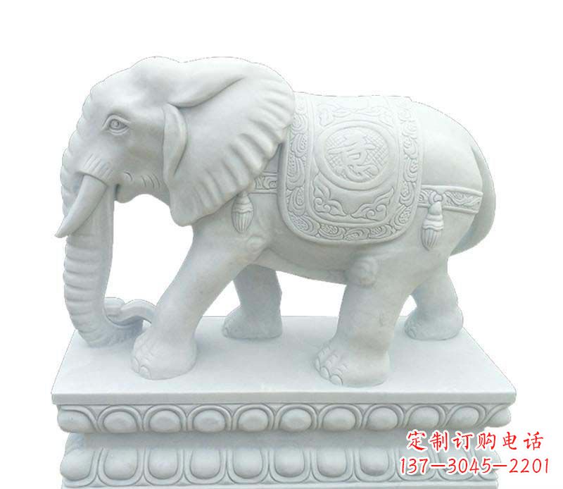 山西华丽之美,汉白玉大象雕塑