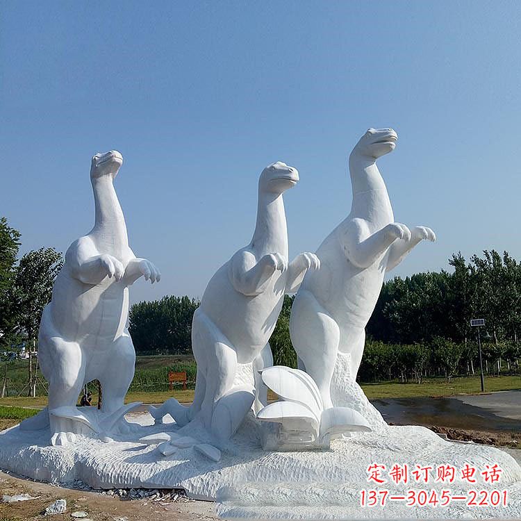 山西百年恐龙,白玉雕塑景观邀您共赏