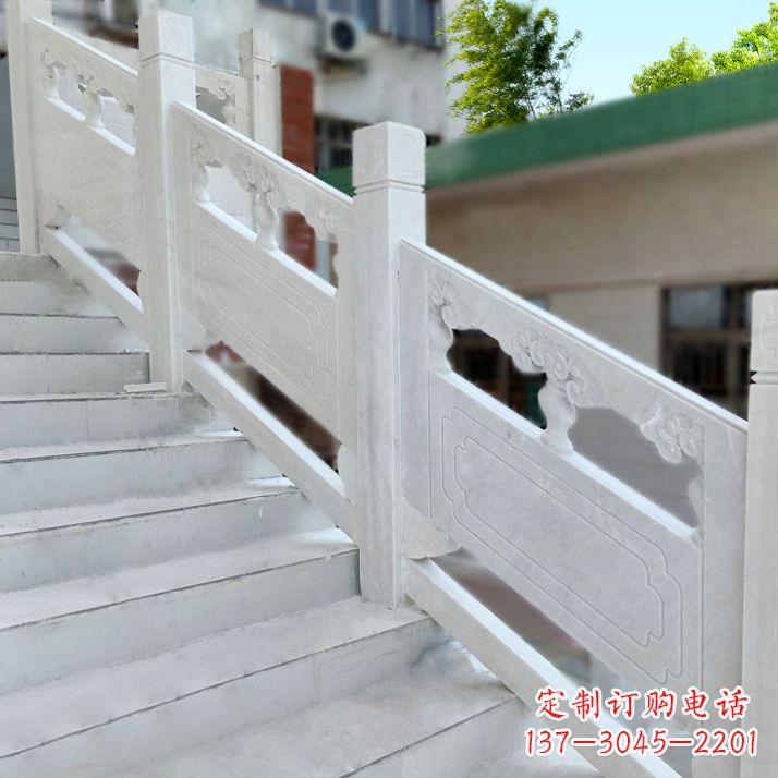 山西汉白玉楼梯石雕栏杆