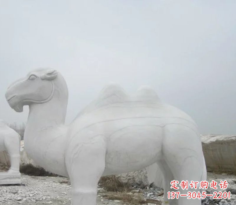 山西汉白玉骆驼石雕塑,装点家居空间