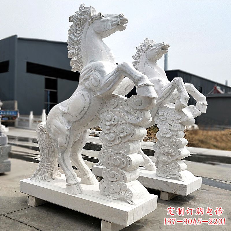 山西精美马踏祥云石雕,栩栩如生