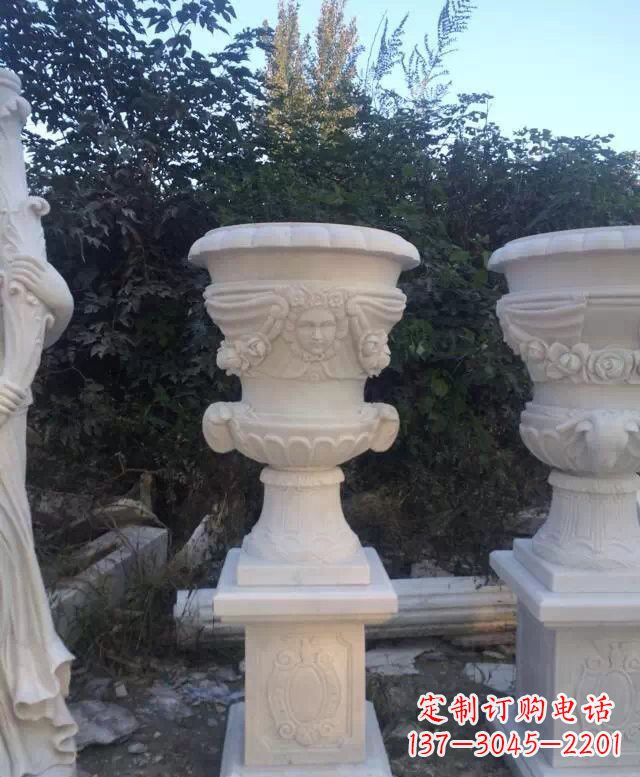 山西汉白玉欧式花盆