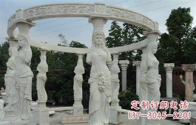 山西汉白玉欧式凉亭雕塑