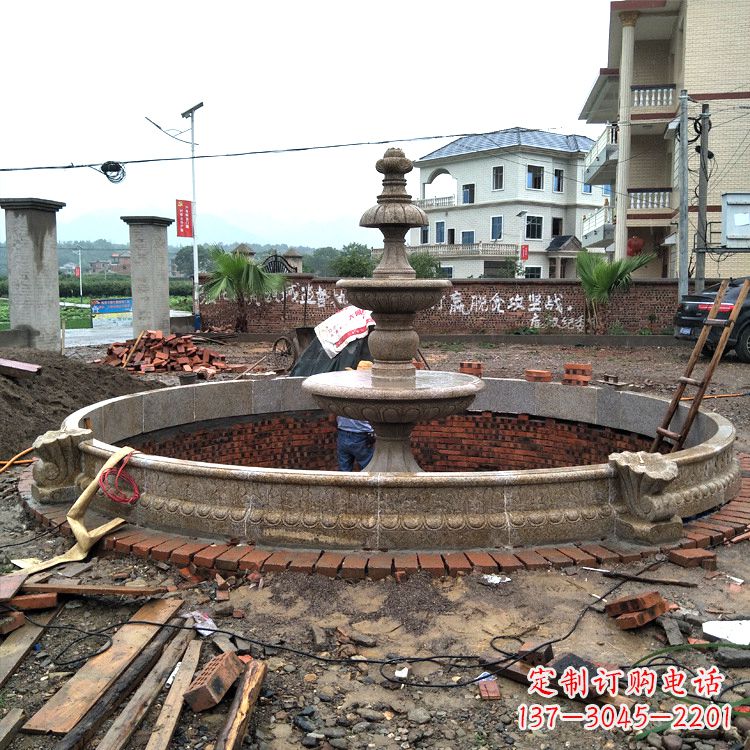 山西汉白玉喷泉石雕