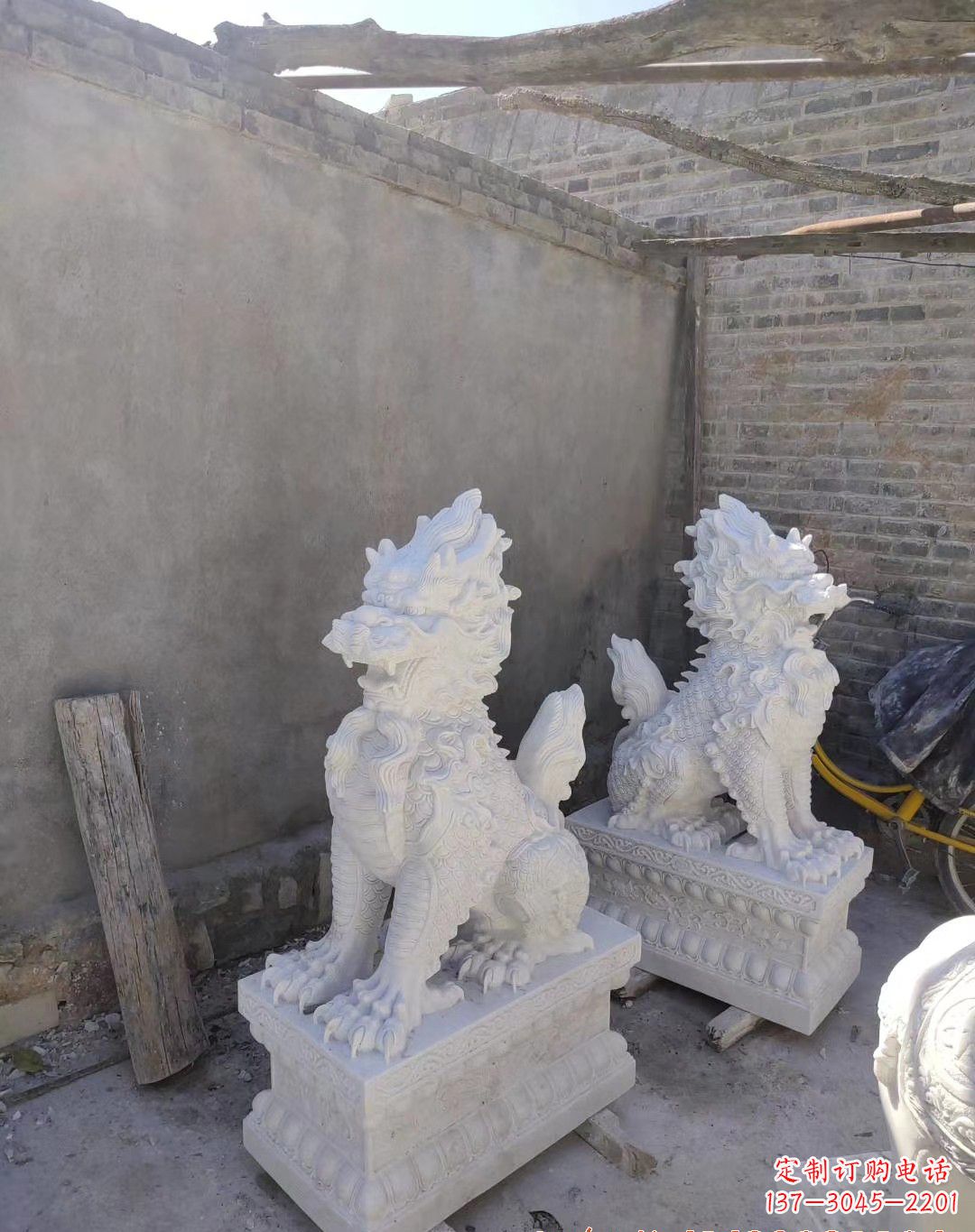 山西汉白玉麒麟雕塑