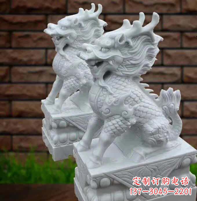 山西中领雕塑推出的汉白玉麒麟雕塑,精美的外形…