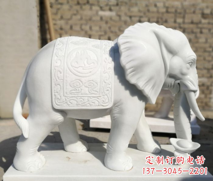 山西精美绝伦,汉白玉大象雕塑
