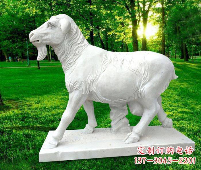 山西中领雕塑:精美山羊石雕