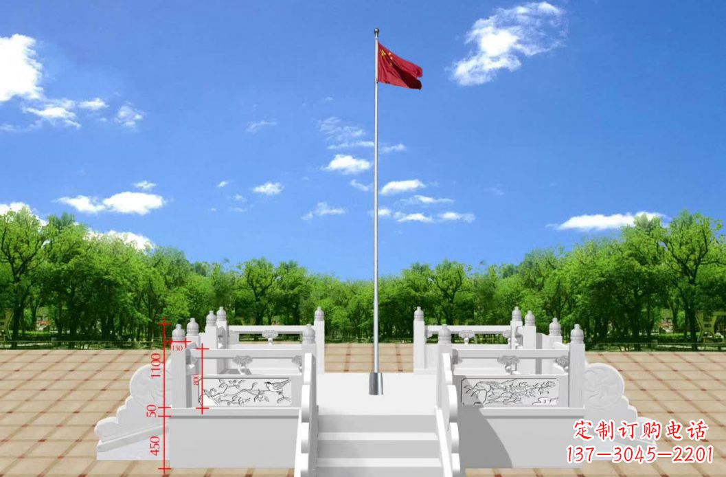 山西汉白玉升旗台雕塑12