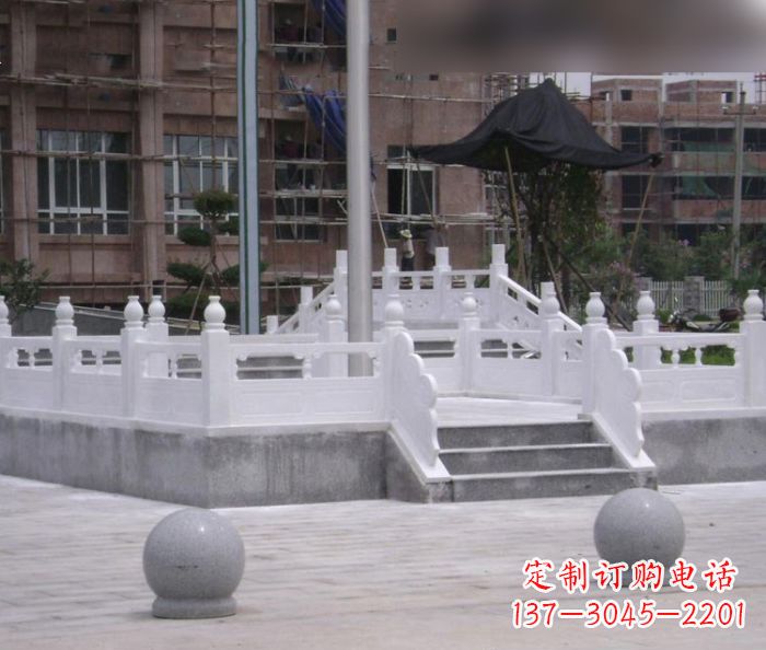 山西汉白玉升旗台校园石雕