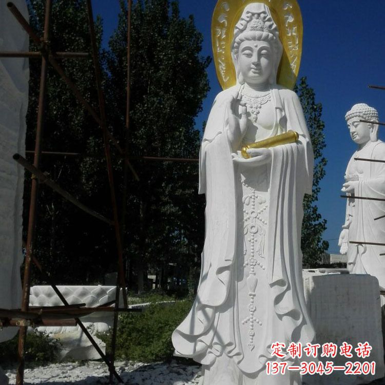 山西汉白玉石雕佛像石头观音