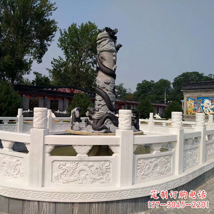山西汉白玉石雕栏板护栏
