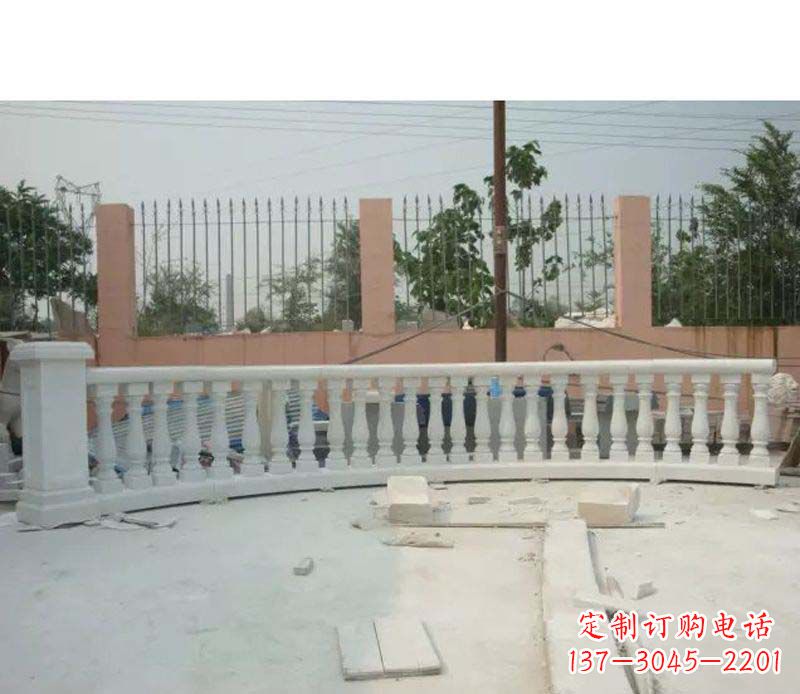 山西精致白玉石栏杆雕塑