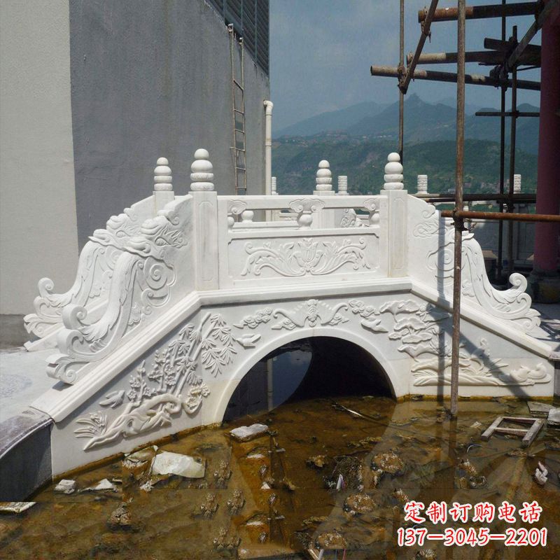 山西汉白玉庭院装饰石桥雕塑