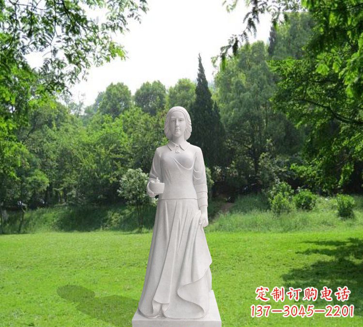 山西纪念南丁格尔的经典白玉雕塑
