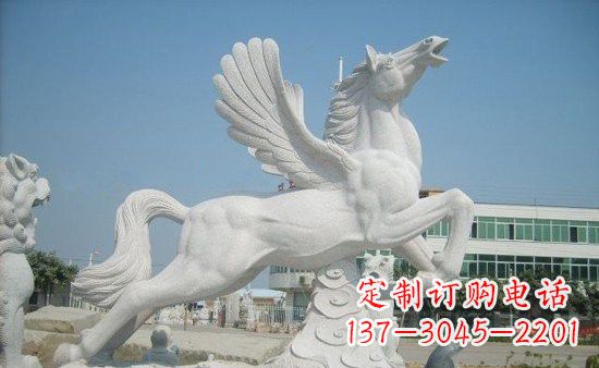 山西精美祥云飞马石雕,古朴大气