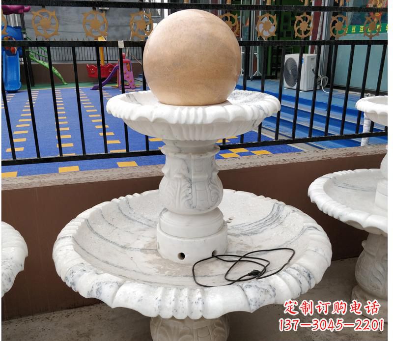 山西高贵典雅的汉白玉风水球雕塑