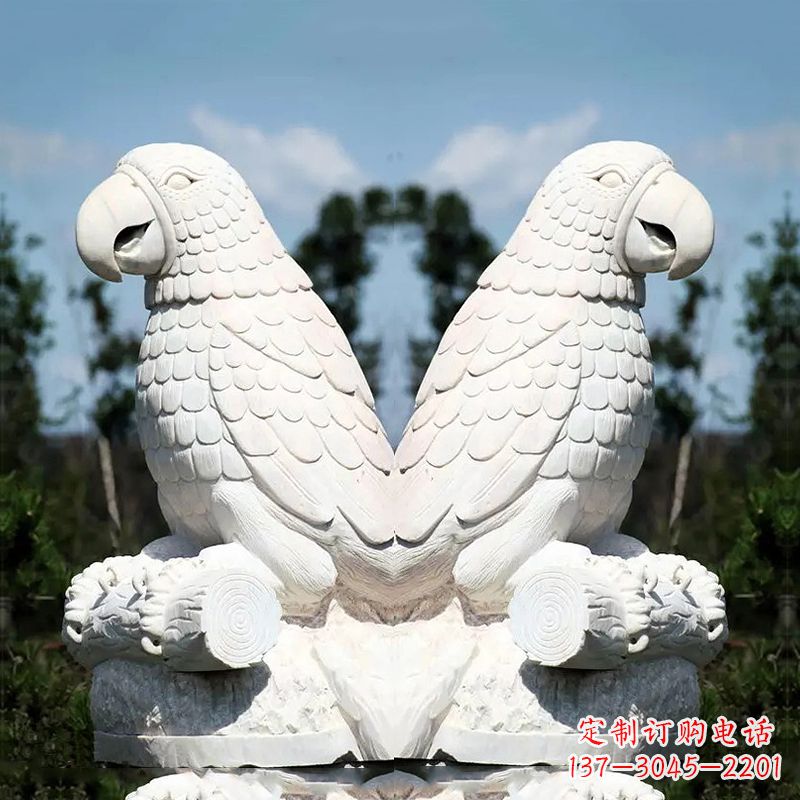 山西汉白玉鹦鹉石雕,令你赏心悦目