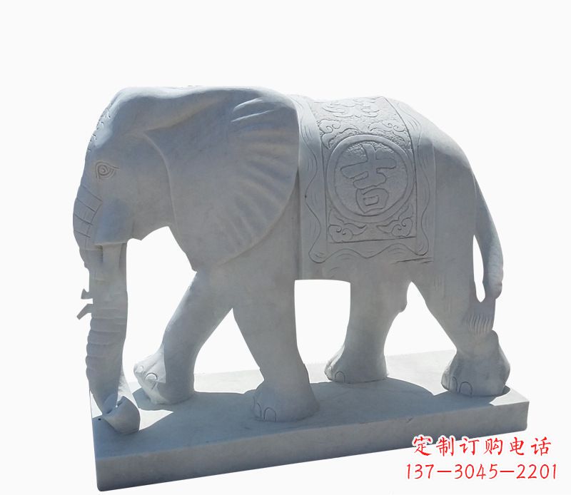 山西桃花开,当铺金,汉白玉大象雕塑,吉祥引财