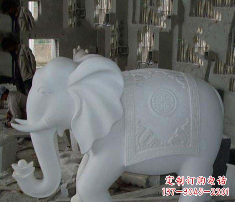 山西汉白玉大象雕塑,带来好运