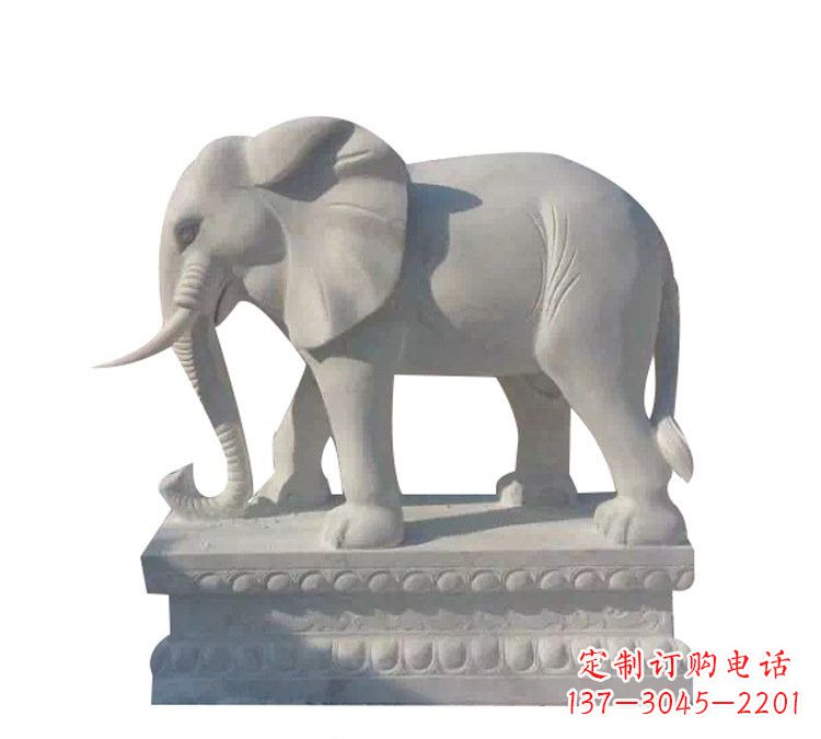 山西精美绝伦的汉白玉大象雕塑