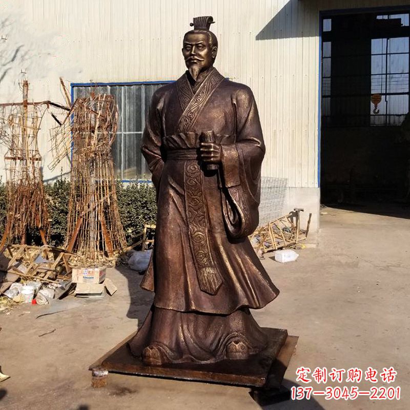 山西汉武帝刘彻铜雕塑像
