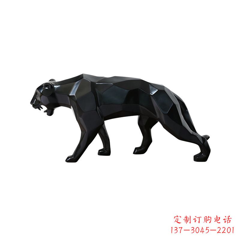 山西黑色魅力,豹子玻璃钢雕塑