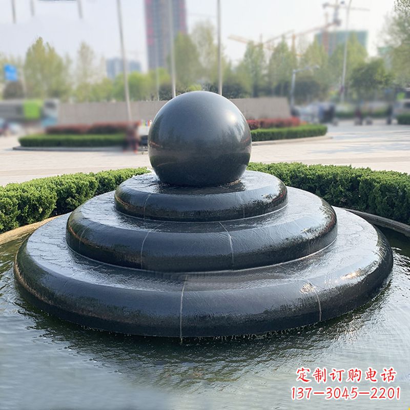 山西黑曜石风水球:精美雕塑装点繁华都市