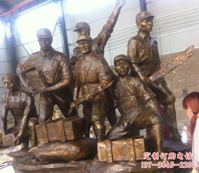 山西把热血历史纪念永久铸就——红军雕塑