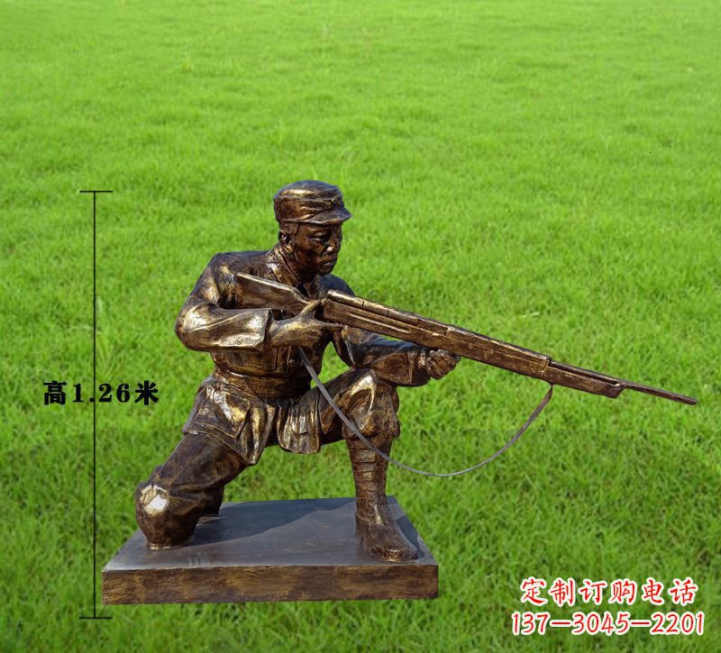 山西纪念红军铜像，精美文物雕塑