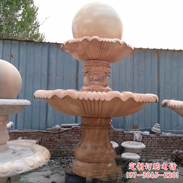 山西专业定制红色风水球雕塑定制