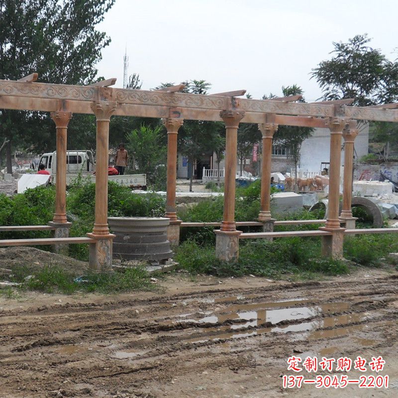 山西红色石雕定制长廊雕塑