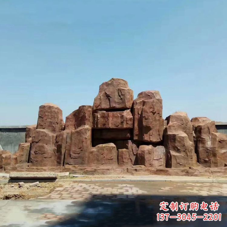山西红色塑石塑石仿真假山