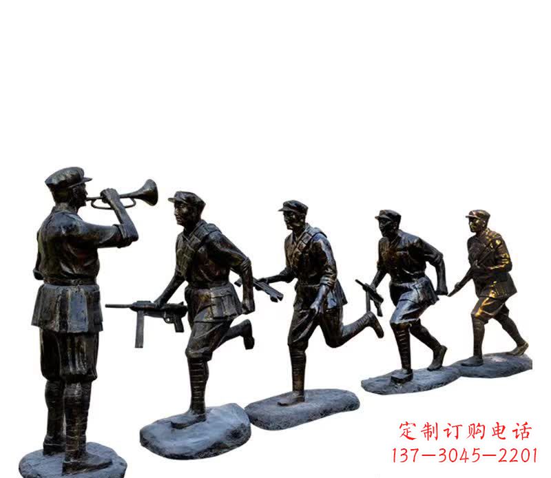 山西传承红色精神,红军铜雕震撼人心