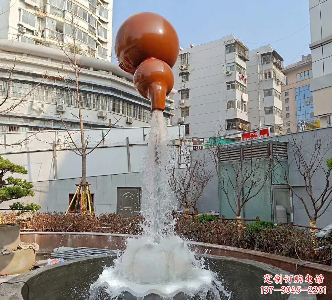 山西葫芦广场喷泉雕塑,精致唯美