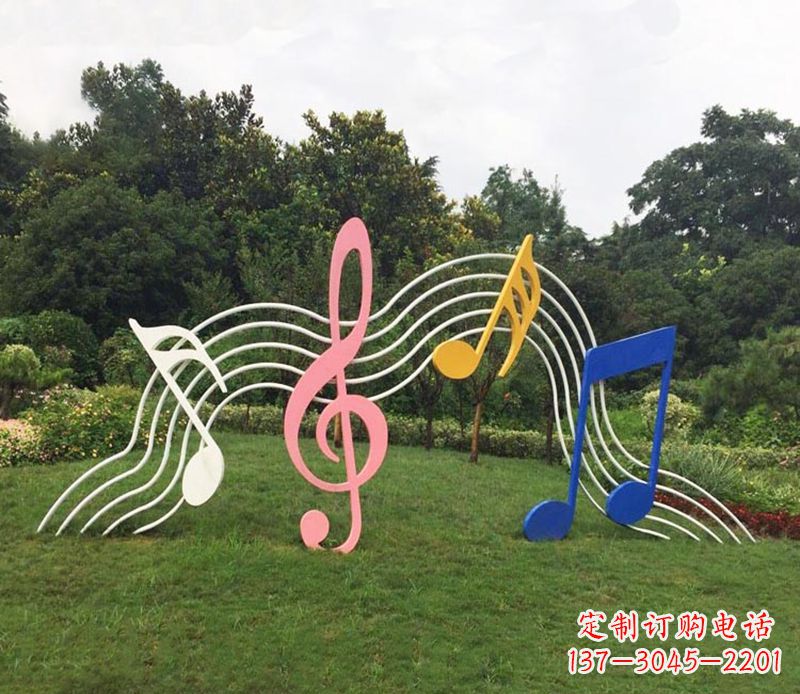 山西领雕塑:外观精美的不锈钢音符雕塑