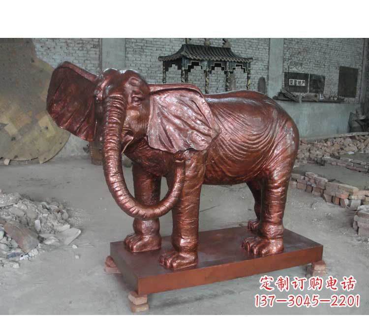 山西户外大象动物铜雕塑