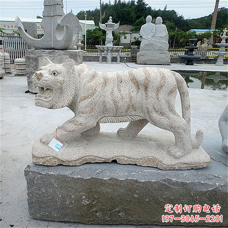 山西花岗岩老虎石雕,精美细节精雕细琢