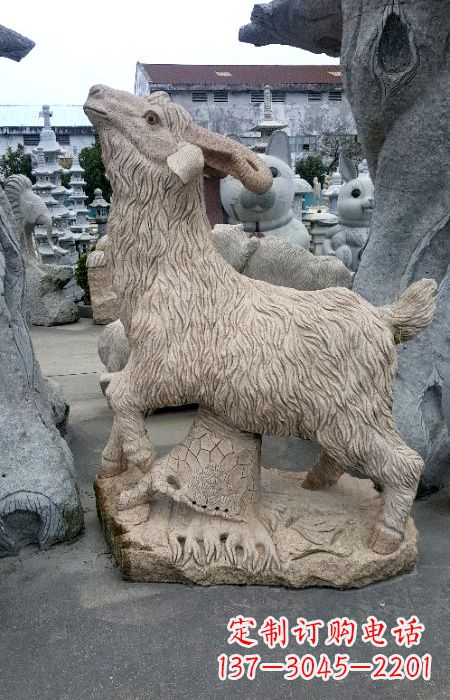 山西花岗岩羊石雕生肖动物雕塑