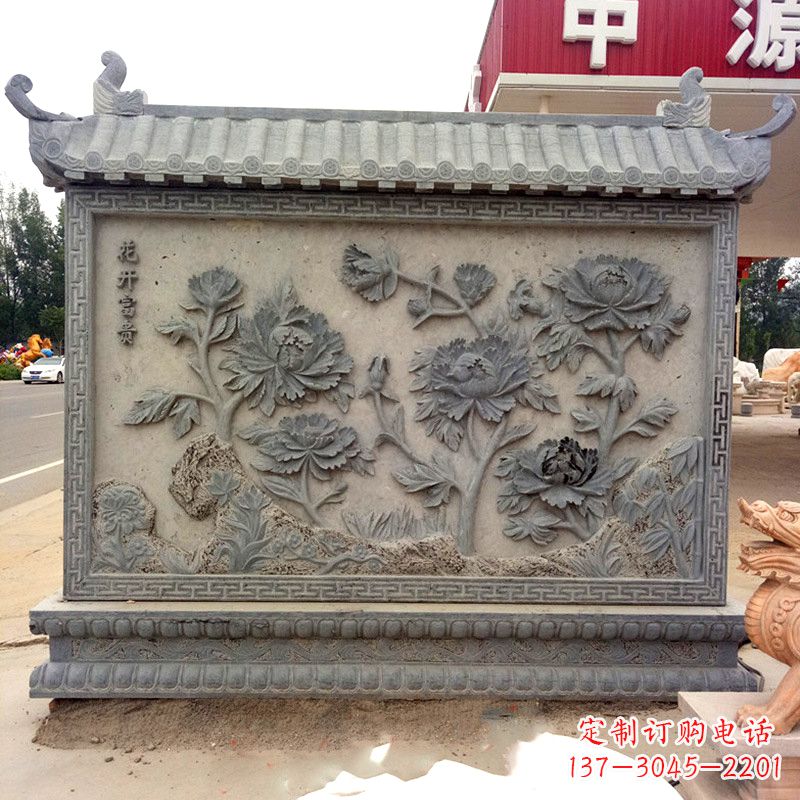 山西精致影壁雕塑,贵宾大门落成仪式与祥和气息并存
