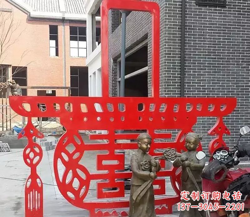 山西历久弥新的不锈钢花篮雕塑