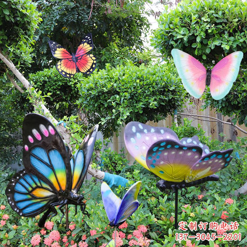 山西花园玻璃钢仿真蝴蝶雕塑