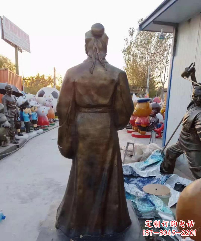 山西精美雕塑永流传——华佗名医铜雕(定制)
