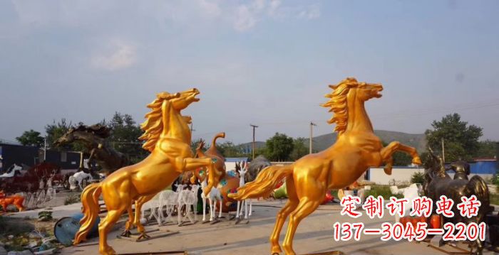 山西高品质黄铜色奔马铜雕