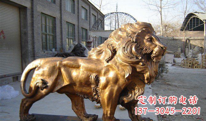 山西黄铜精美西洋狮子铜雕
