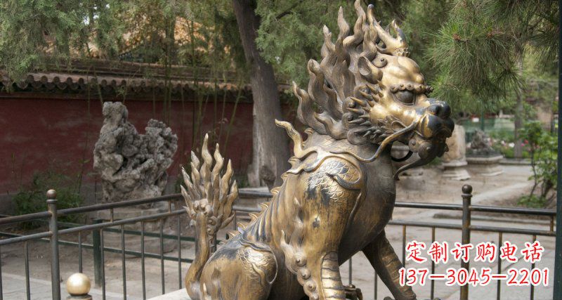 山西钜惠雅致:优质黄铜铸铜麒麟雕塑