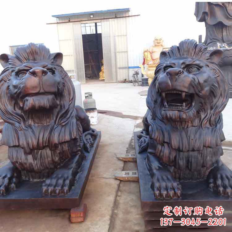 山西汇丰银行狮子雕塑,精美雕塑展示您的财富