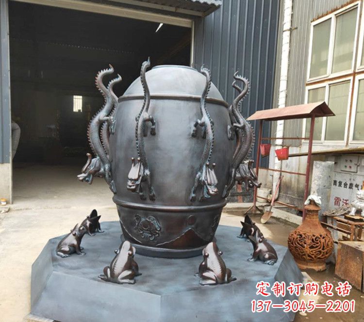 山西浑天仪玻璃钢仿铜雕塑,活跃校园景观
